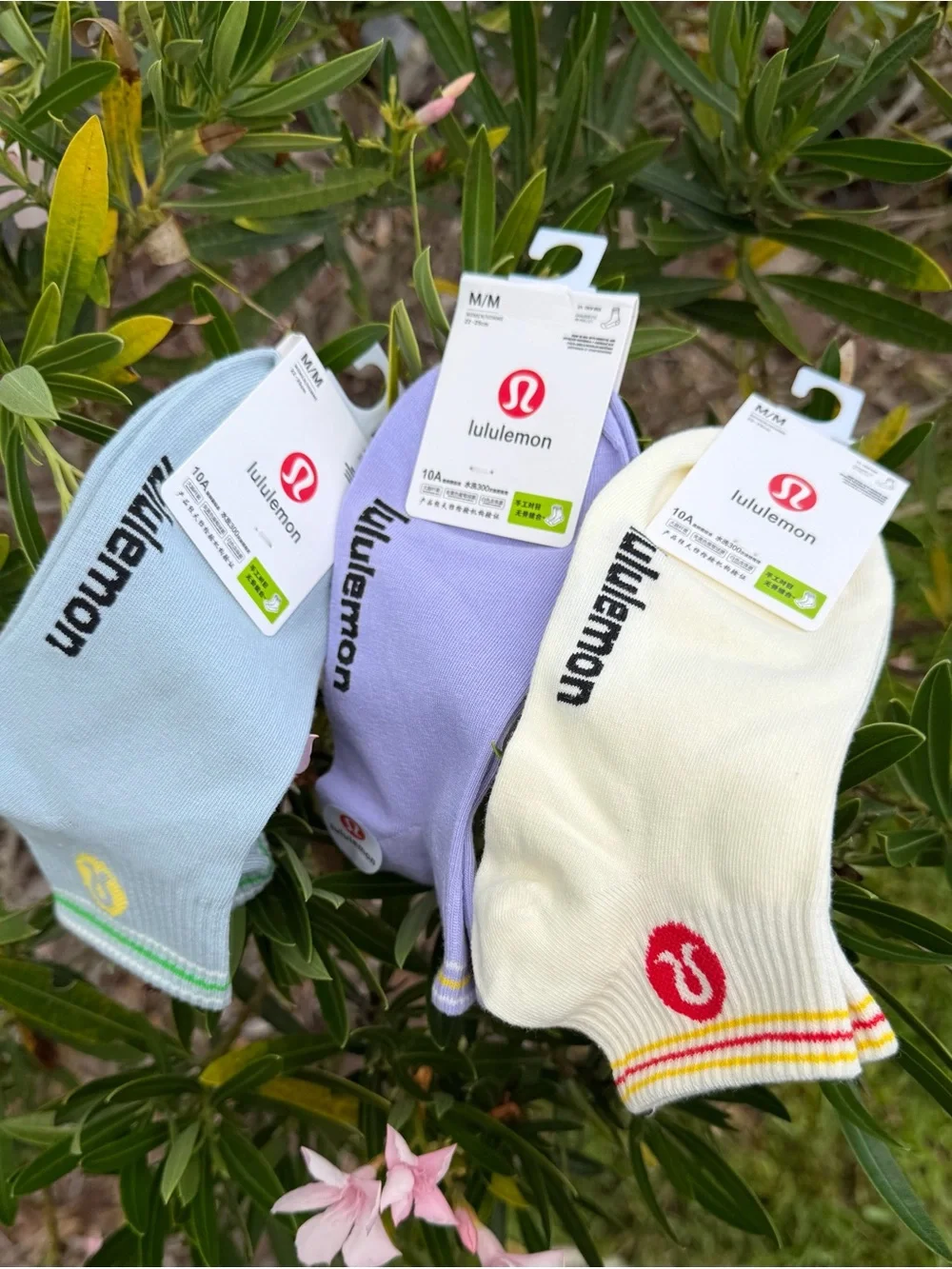 LULULEMON athletica Women's ankle Socks Cream, Lavender, Light Blue